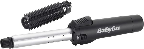 BaByliss Cordless Gas Hair Curler & Brush, Curling Tong, 19mm Ceramic Barrel, Protective Heat Shield, Fast Heat up to 200°C, 2583BU