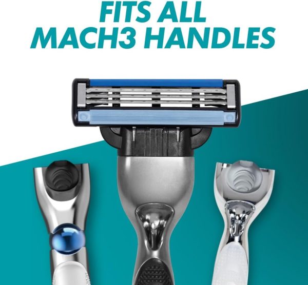 Gillette Mach3 Razor Blades Men, Pack of 8 Razor Blade Refills, Upgraded Lubrastrip for an Enhanced Glide - Image 6