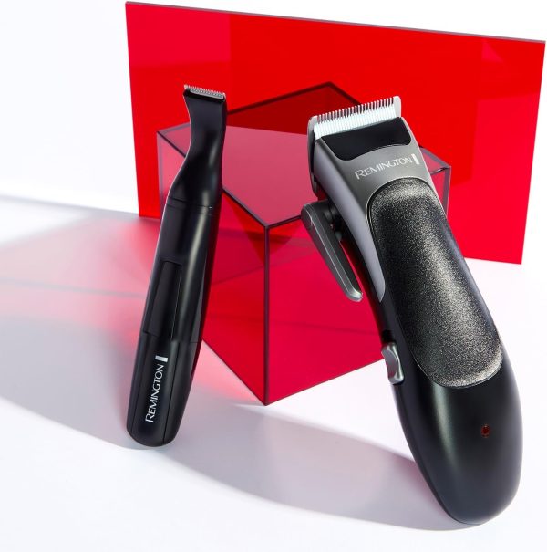 Remington Hair Clipper and Detail Trimmer (25 Piece kit incl. 6 Sectioning Clips, 6 Comb attachments (3mm-25mm), Ear Taper Combs, Scissors, Storage Pouch etc., 40 Minutes Cordless Usage) HC367 - Image 5
