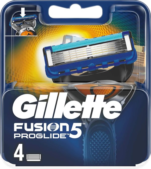 Gillette Fusion 5 Razor Blades with Trimmer for Precision and Glide Coating, 4 Replacement Blades