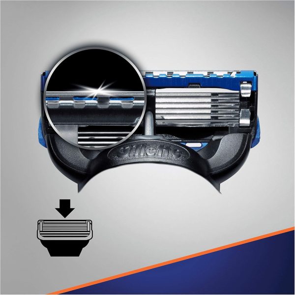 Gillette Fusion 5 Razor Blades with Trimmer for Precision and Glide Coating, 4 Replacement Blades - Image 5