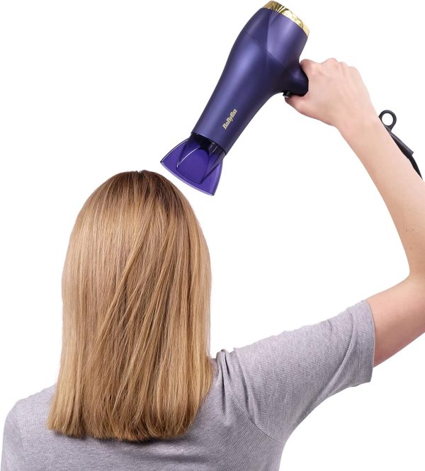 BaByliss Midnight Luxe 2300W Hair Dryer, Ionic Frizz-control, Fast Drying, Professional and Lightweight, 3 heat & 2 speed settings, 5781U - Image 2