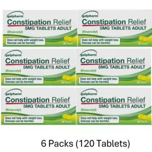 Galpharm Constipation Relief Tablets 5mg Bisacodyl Laxative - EntroLax -120 Tabs