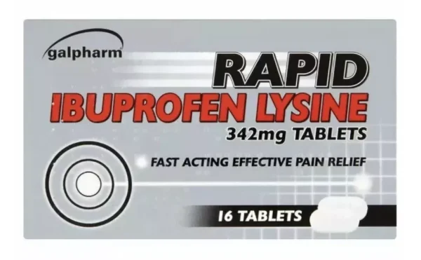 Galpharm Ibuprofen Lysine Effective Rapid Pain Relief 342mg Tabs - 16 pack - 3 packs